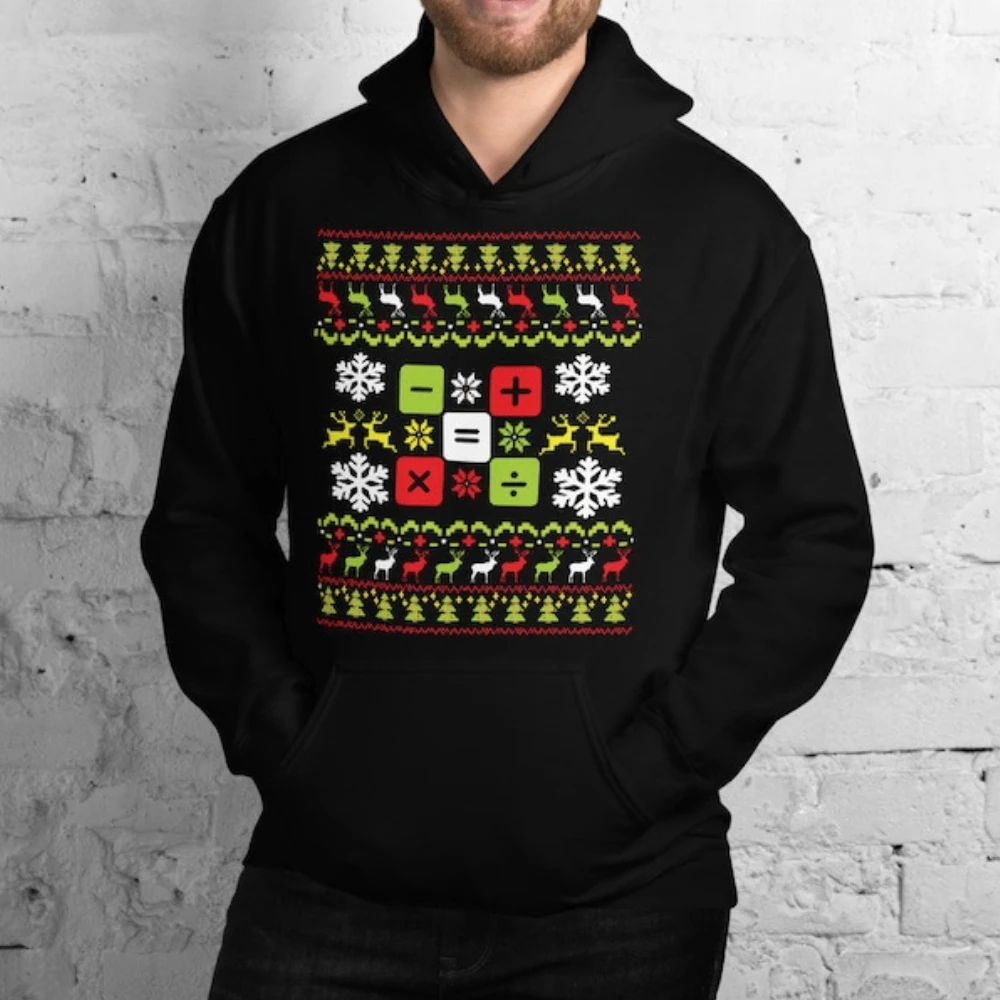 Новинка в толстовках и свитшотах Professeur De Mathém 37 Noel Ugly Christmas толстовка с длинными