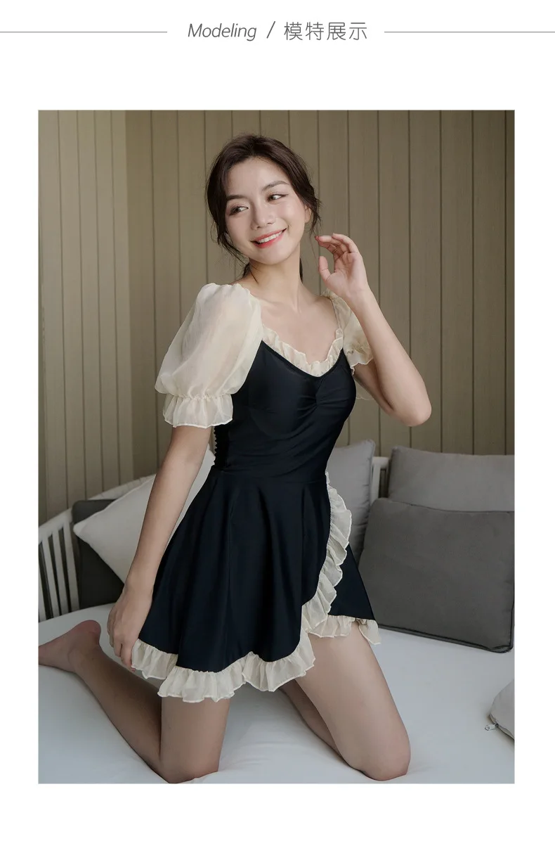 Swimsuit Female Conservative Skirt-style One-piece Boxer One Piece Cover Belly Slimming Hot Spring Hotel Student Style