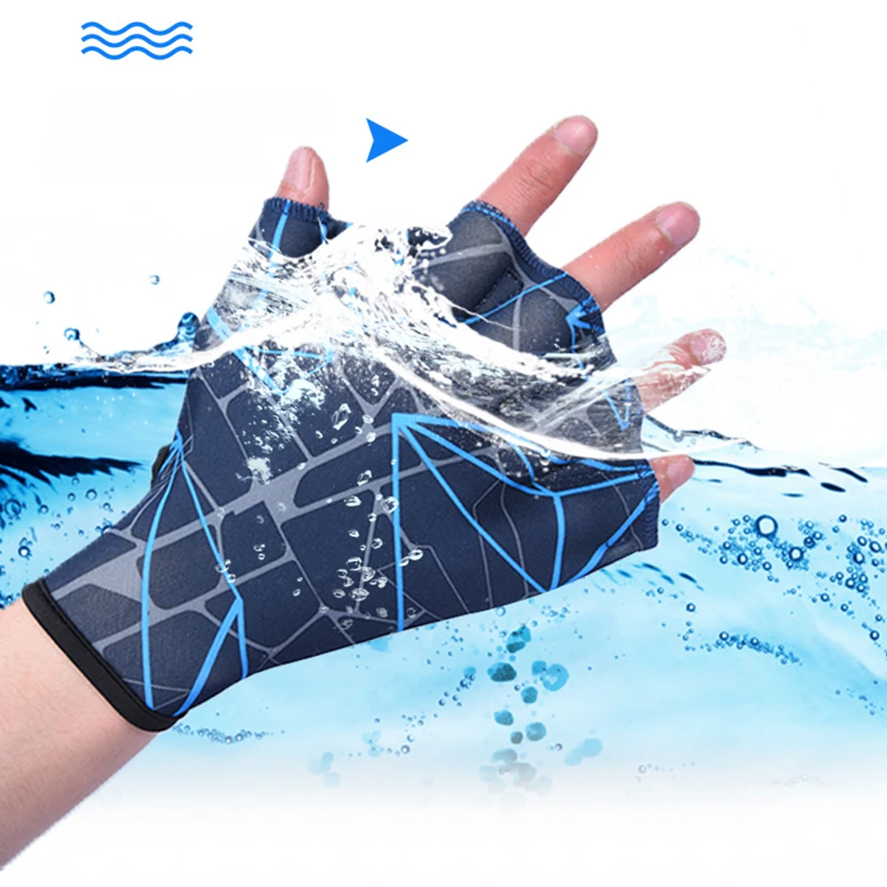 

1Pair Unisex Frog Type Girdles Swimming Hand Fins Flippers Finger Webbed Gloves Paddle Plus S M L Adult Water Sports Accessories