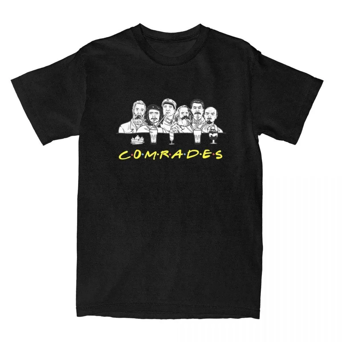 Men's Communist Memes Friends Comrades T Shirts Marxism Marx Pure Cotton Clothing Short Sleeve Crew Neck Tee Shirt T-Shirt