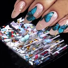 10 шт.компл. Фольга для дизайна ногтей с бабочками, цветочные кружевные наклейки для ногтей, наклейки, слайдеры, обертывания, Маникюр для лета, декор для дизайна ногтей
