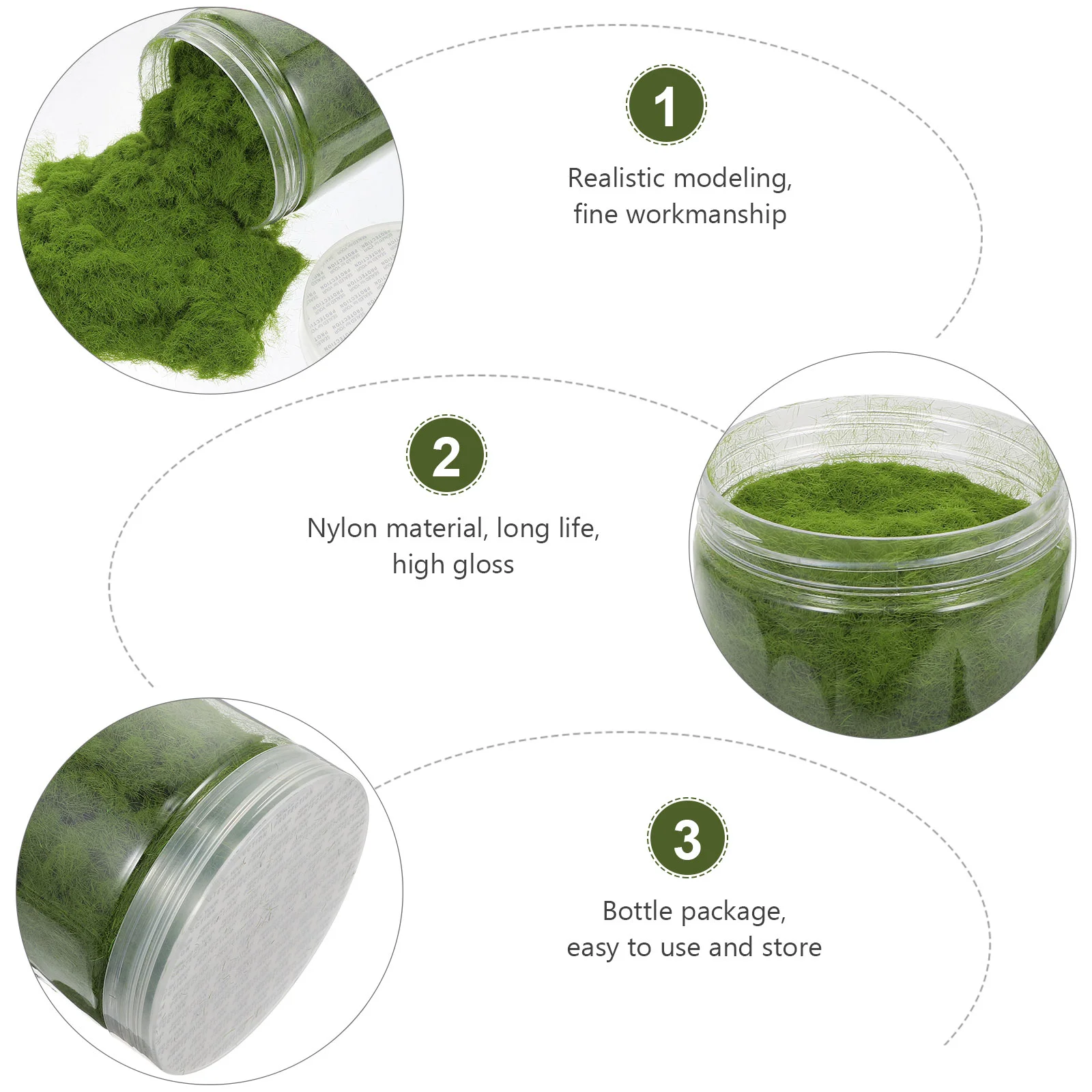 

Реалистичный нейлоновый порошок для газона, 1 бутылка