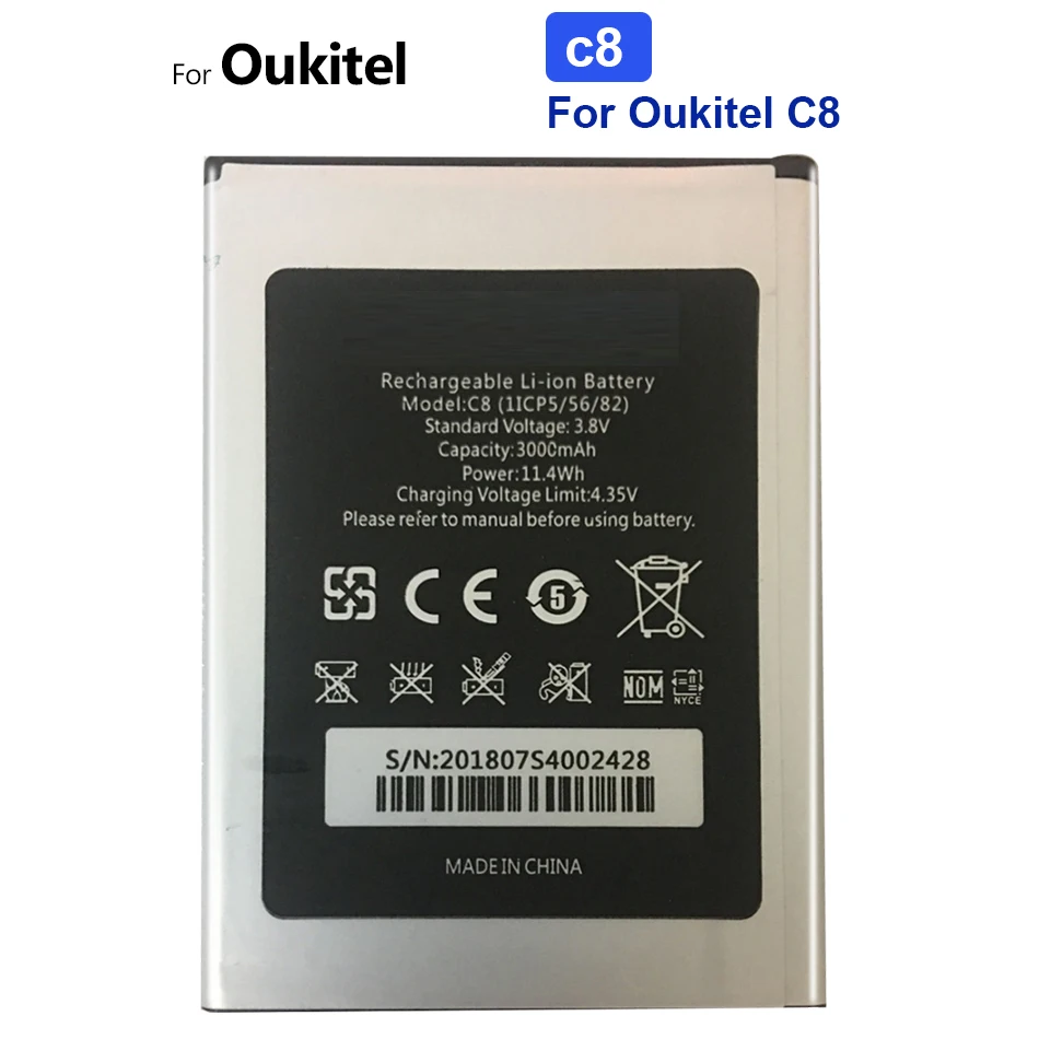 

Аккумулятор 3000 мАч для Oukitel C8 C 8 Bateria
