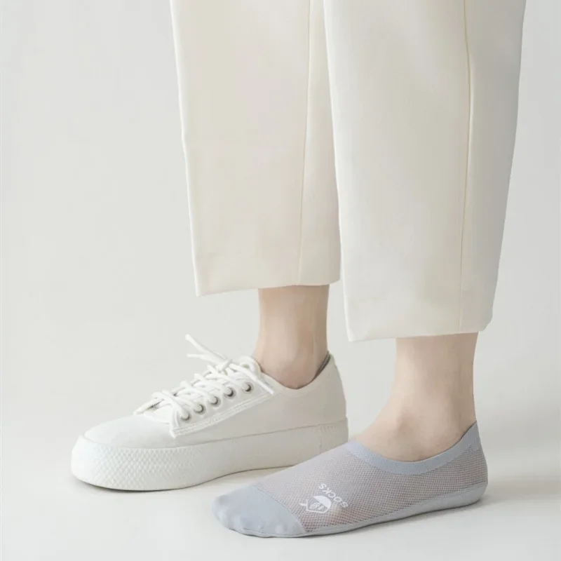 Летние дышащие носки-тапочки женские силиконовые Нескользящие носки-невидимки