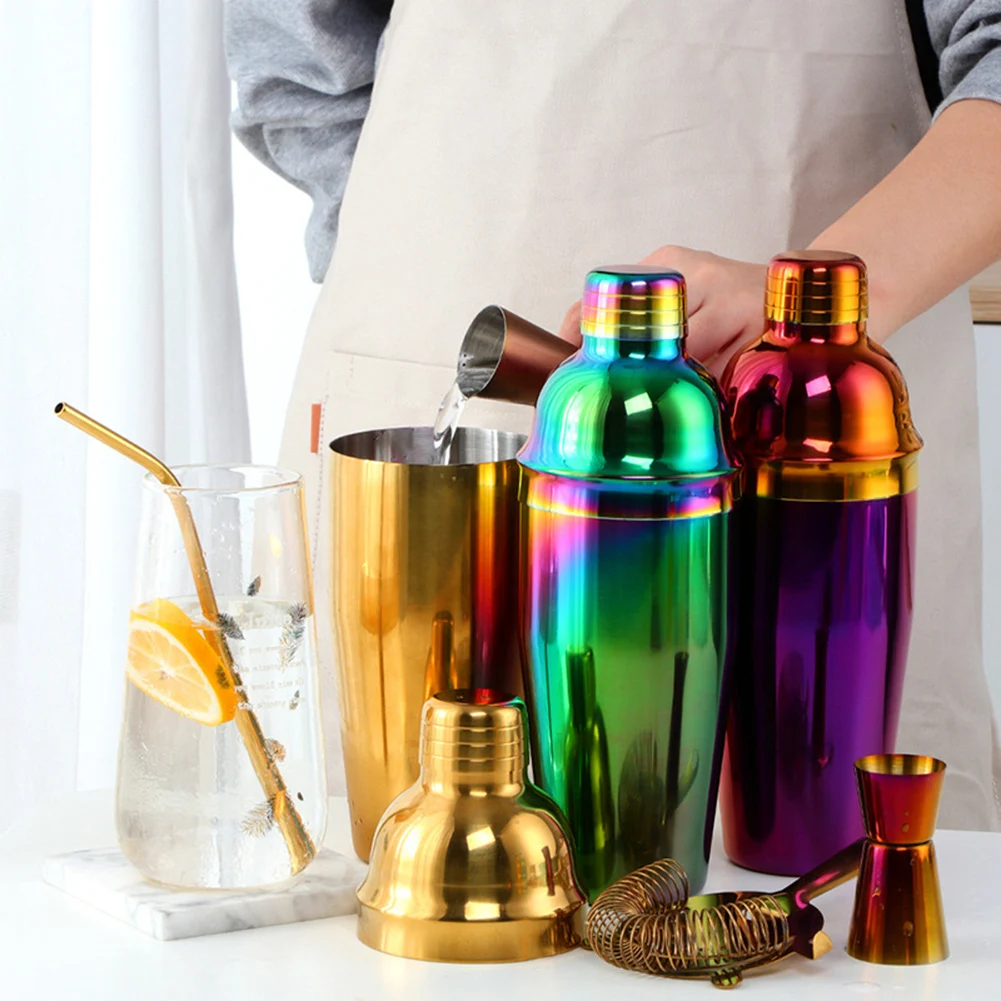 

Cocktail Shaker Set Bartender Tool Stainless Steel Wine Drinks Mixer With Strainer Measuring Cup Cocktail Bar Accessories Tool