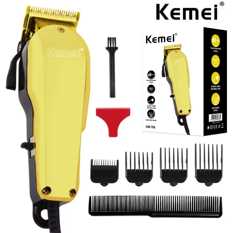 

Kemei KM-768 Professional adjustable 220v-240v hair clipper hair trimmer electric cord powerful hair cutting machine barber set