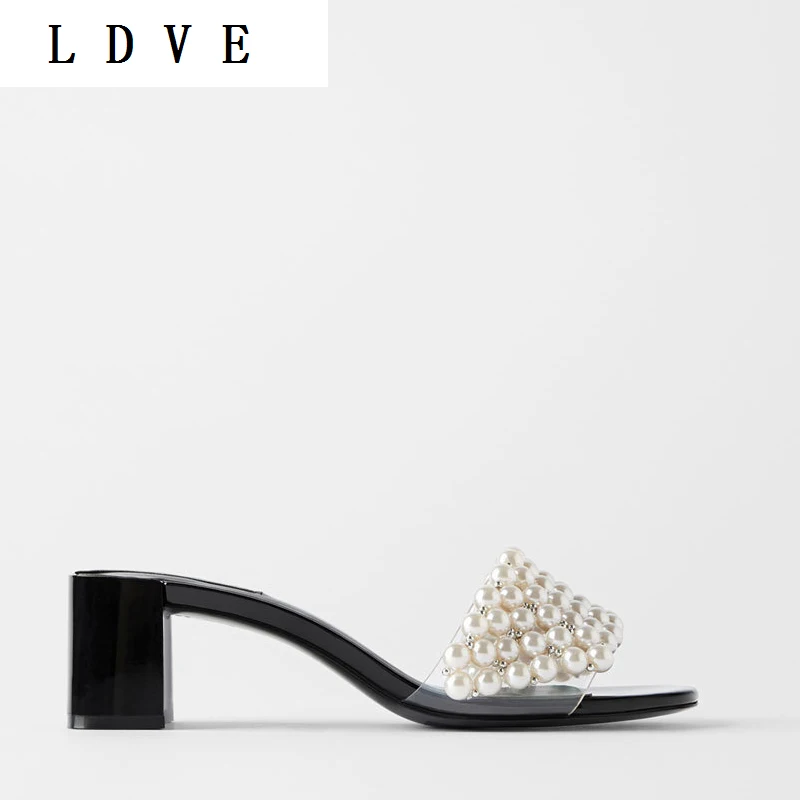 

Summer slippers women fashion pearl slippers beach shoes women's simple slippers outside chic new