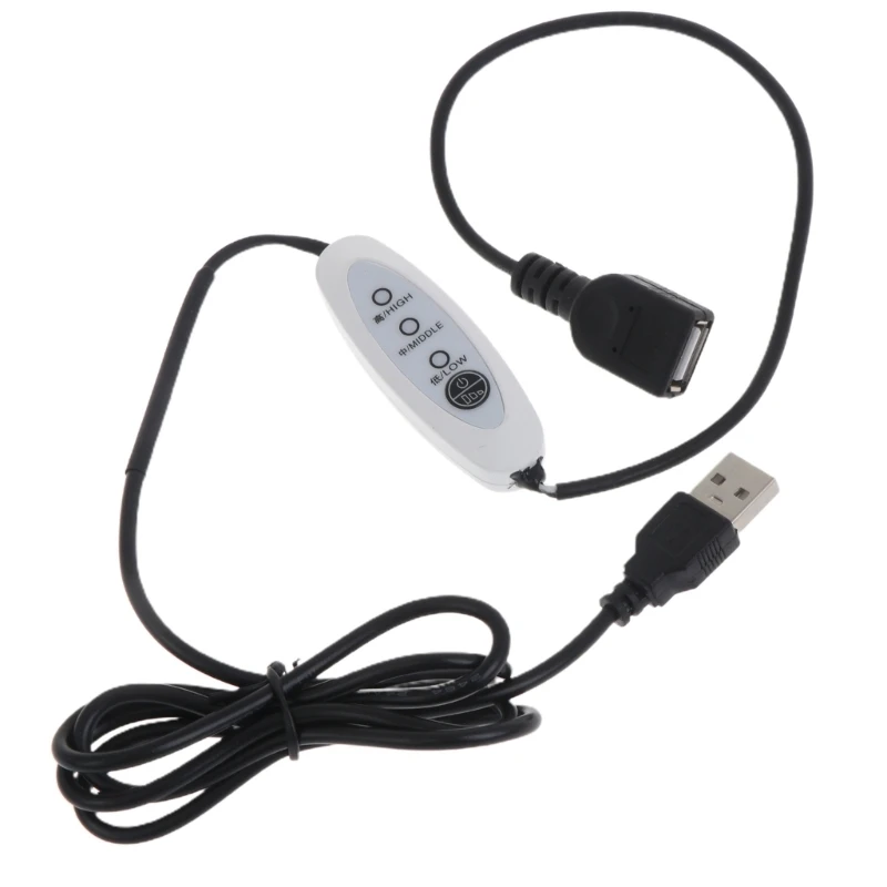 

130cm Speed Controller Extender Cable Cord 5V USB Fan CPU GraphicsCard Computer Fan Speed-Control Wire 3-Gear Adjust