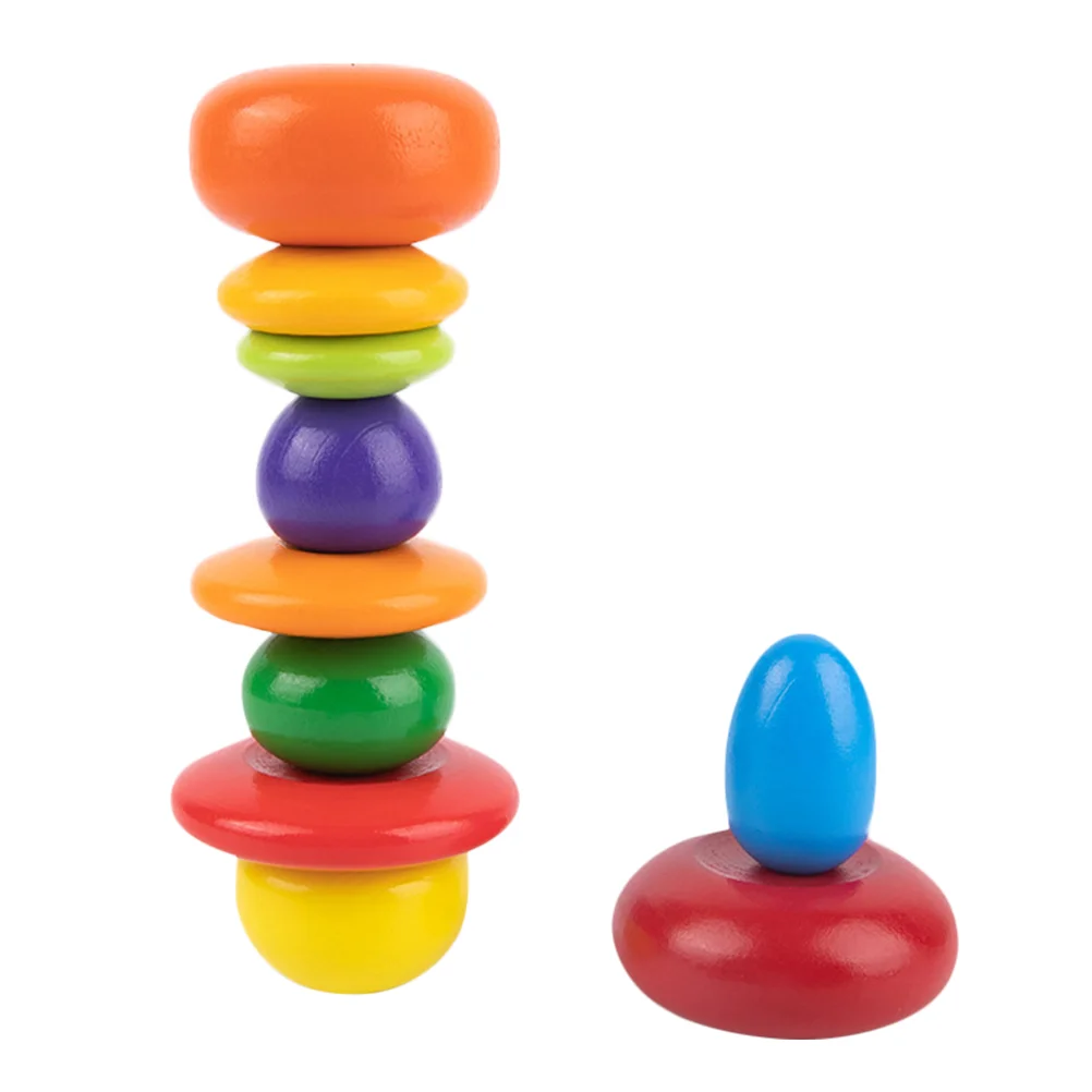 

1 set of Wooden Stone Stacking Toys Educational Toys Children Blocks Game