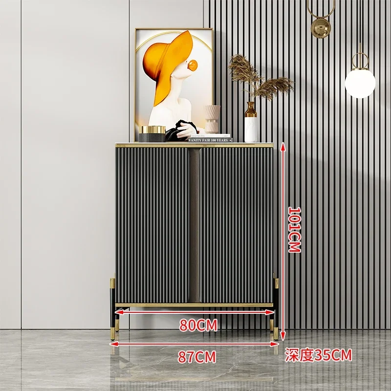 Вход Дизайнерский шкаф для обуви Витрина гостиной Роскошная полка хранения
