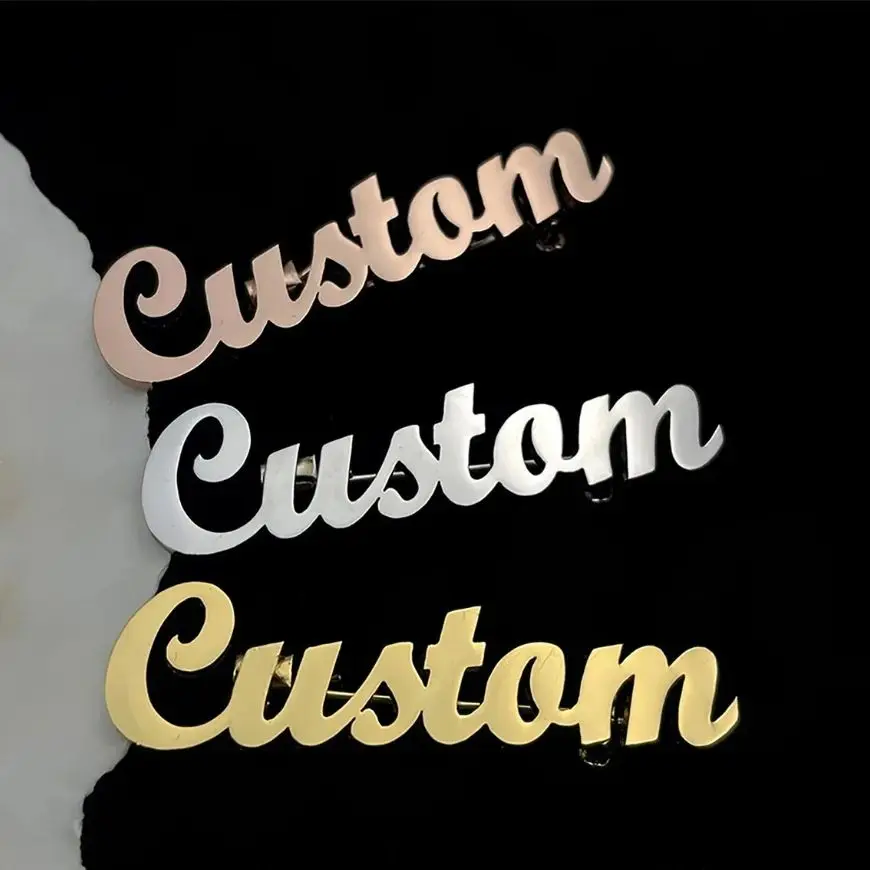 Брошь с именем на заказ плетеная брошь надписью платье булавка лацкан подарок