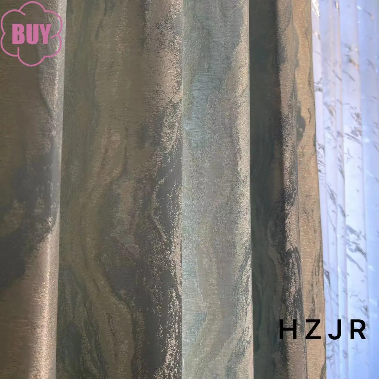

2023 New Light Luxury Curtains for Living Dining Room Bedroom Blue Marble Curtain High-grade Straight Curtain French Window
