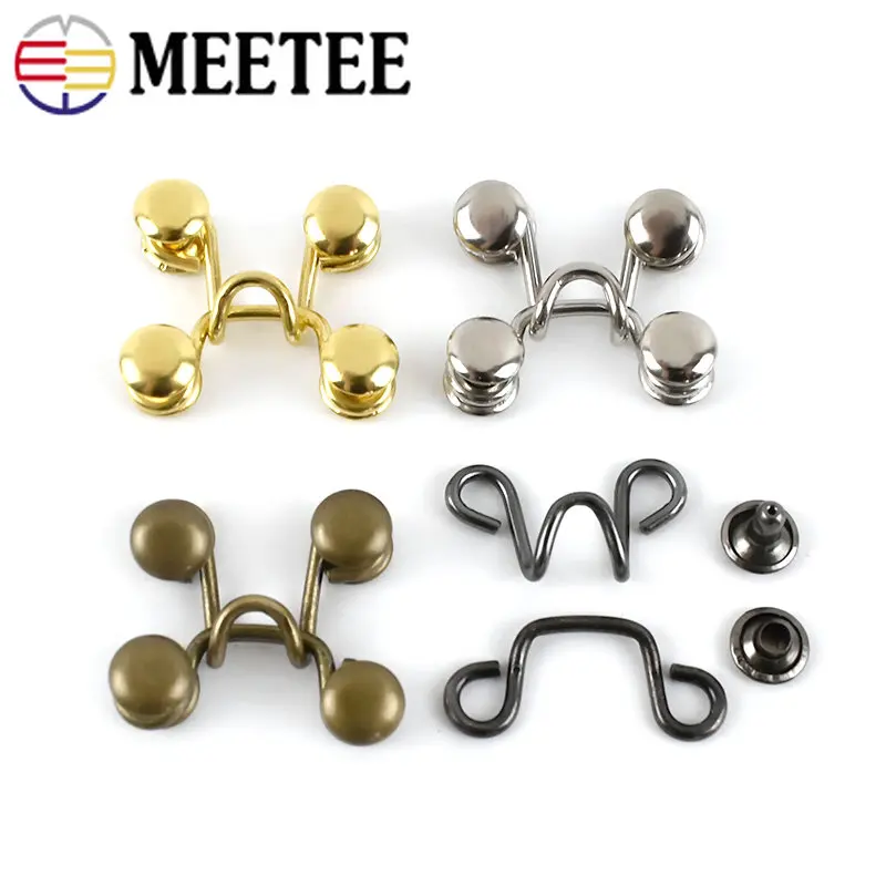 

10Sets Metal Trousers Hook and Eye Closure Garment Adjuster Buckle Clothes Bra Jeans Pants Invisible Button DIY Sewing Accessory