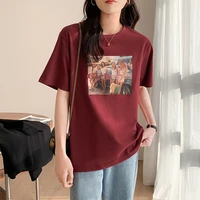 kchy short sleeve t shirts women summer casual young girl tops basic print y2k clothes female fashion streetwear
