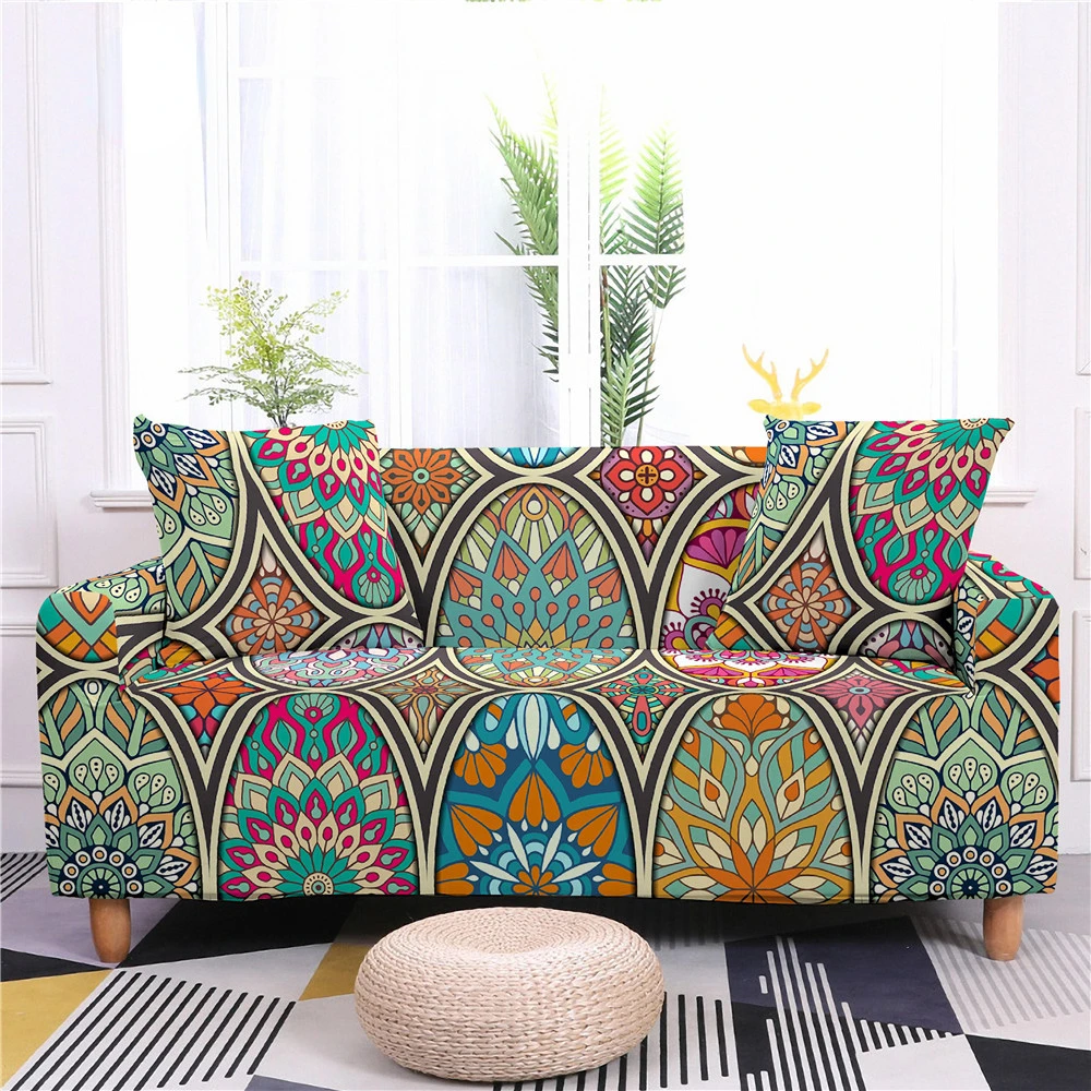 

Bohemian New Stretch All-Inclusive Sofa Cover Sectional Sofa L Shape Sofa Universal Sofa Covers for Living Room Cushion Cover