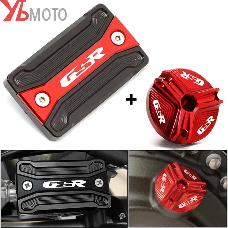 

Motorcycle Front Brake Fluid Reservoir Cover For SUZUKI GSR750 GSR600 GSR400 GSR 750 600 400 Engine Oil Filler Cap Drain Plug