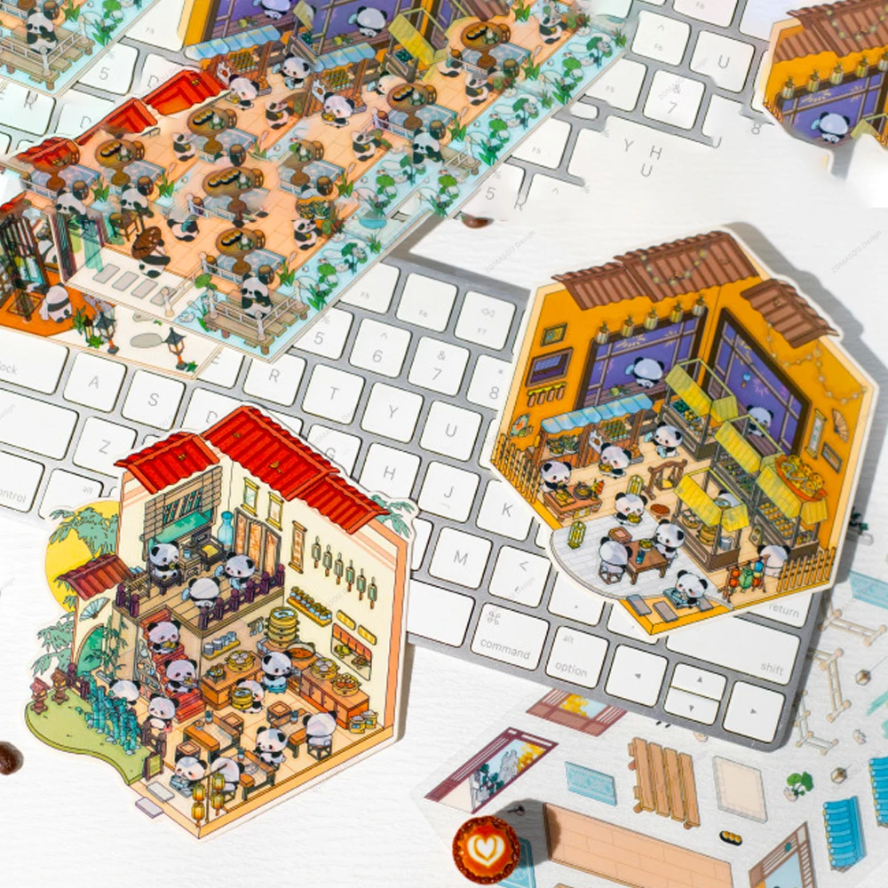 Милая Крестьянская Китайская Миниатюрная Сцена 3D Наклейки Сделай Сам