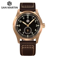 san martin cusn8 bronze quartz watch for men pilot wrist watches 6004 swim casual fashion waterproof 10bar luminous sn0034q c