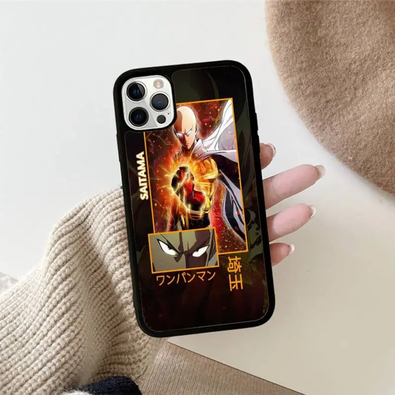 ONE PUNCH MAN Phone Case Silicone PC+TPU Case for iPhone 11 12 13 Pro Max 8 7 6 Plus X SE XR Hard Fundas
