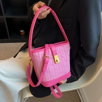 womens 2022 new fashion lock bucket shoulder bag fashion simple messenger bag designer handbag luxury