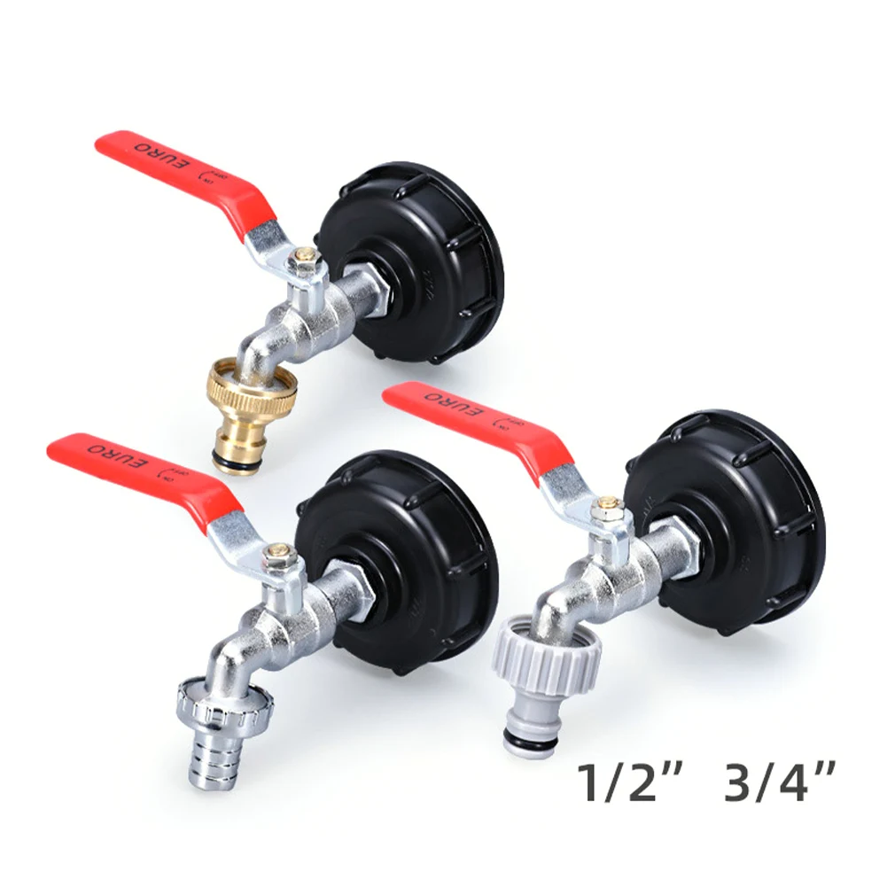 

Hardware IBC Adapter Tank Tap Adapter S60X6 Coarse Thread Garden Quick Connect Faucet Alloy Tank Tap 1/2'' 3/4'' 1000 Liter Ibc