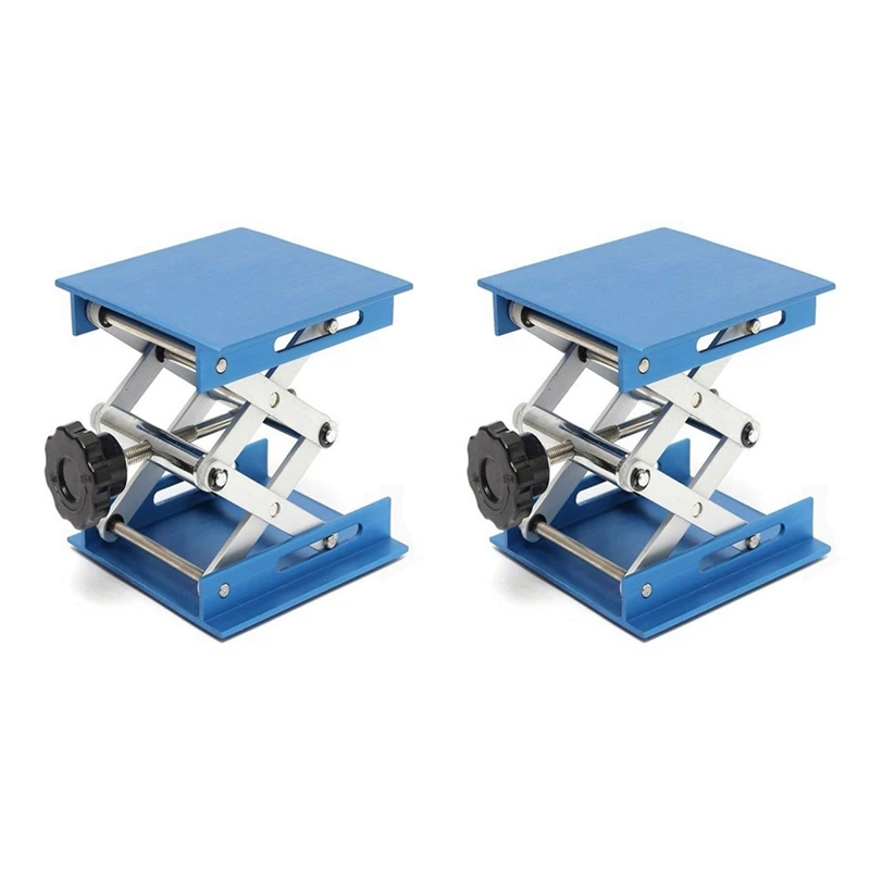 

Big Deal 2Pcs 4Inch Aluminum Alloy Laboratory Jack Scissor Lift Platform / Foldable Lifting Table Pad Height Control
