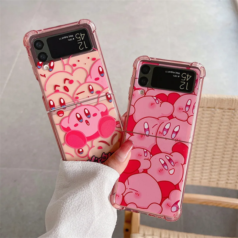 

Pink Transparent Cartoon Ball Phone Case for Samsung Galaxy Z Flip 3 Z Flip 4 Soft TPU Cover for ZFlip3 ZFlip4 Case Shell