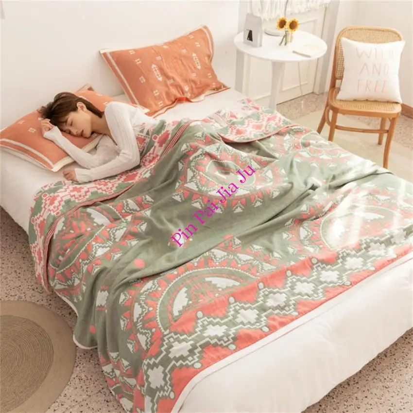 

Новинка 100% хлопковые этнические богемные одеяла супер мягкие одеяла для дивана домашнее уютное покрывало для кровати пляжное дорожное одеяло красочное племенное