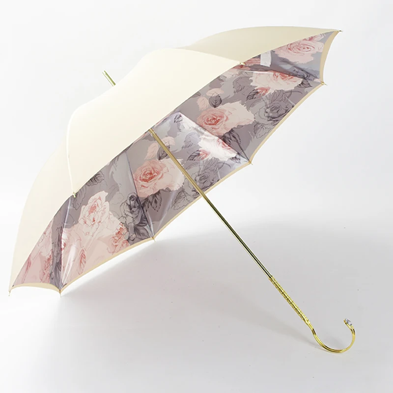 

Parasol Long Handle Women Umbrellas Male Reinforced Large Sun Wind Resistant Umbrella Manual Cane Regenschirm Shade Umbrellas