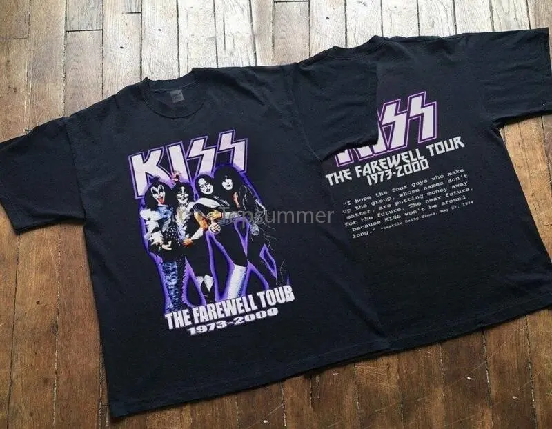 

Hot Kiss The Farewell Tour 1973-2000 Top T Shirt Usa Size Usa S-3Xl Vintage