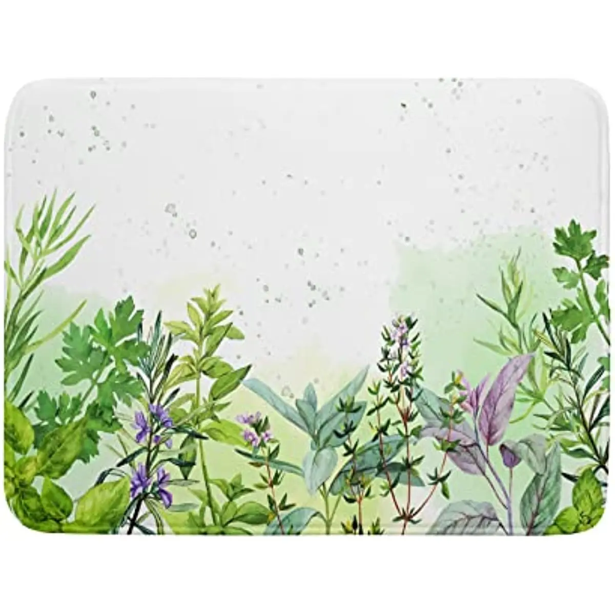 

Giwawa Fresh Herbs Dish Drying Mat for Kitchen Counter Microfiber Dish Pad Large Dish Draining Mat Green White