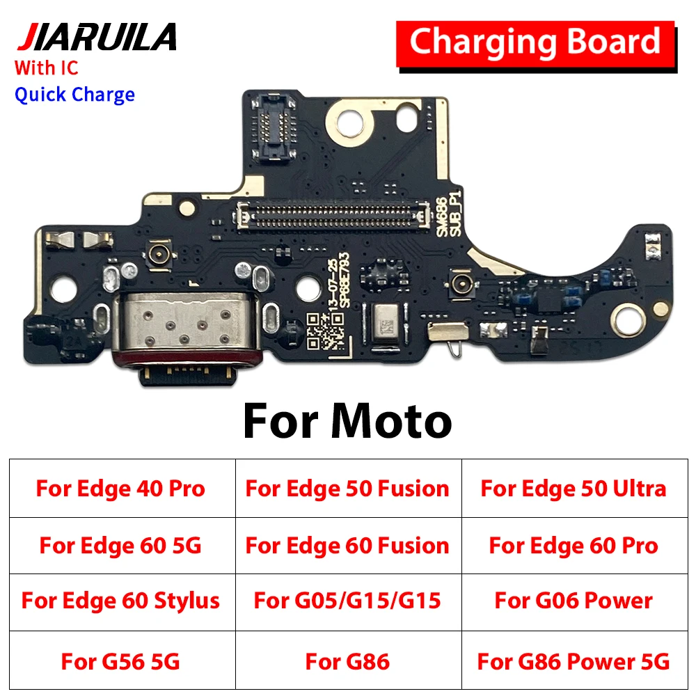 Фото USB-порт для зарядки, гибкий кабель для Moto Edge 40 Pro 50 Fusion Ultra 60 5G 60S Stylus G96 G05 G15 Power E15 G06 G56 5G G86 №1