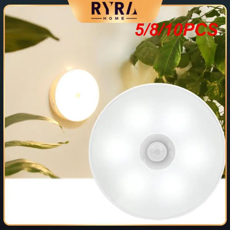 

5/8/10PCS Home Bedroom Wall Lamp Intelligent Motion Sensor Usb Rechargeable Energy-saving Led Night Light Cabinet Light