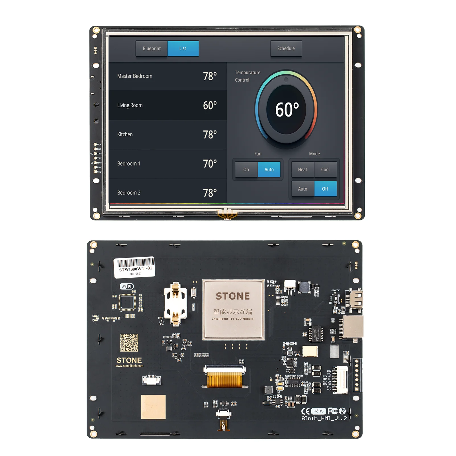 

8-дюймовый 800*600 сенсорный ЖК-модуль Tft с интерфейсом RS232/485/TTL
