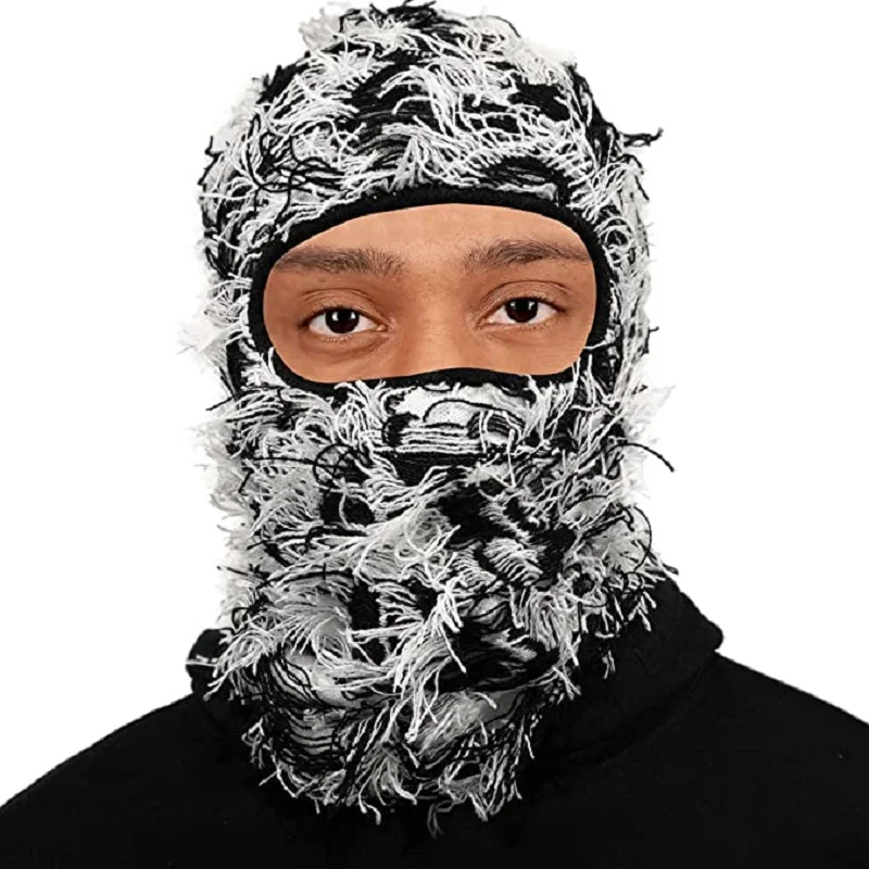 Balaclava Distressed Knitted Full Face Ski Mask Winter Windproof Neck Warmer for Men Women One Size Fits All Free Shipping