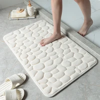thicken rebound bathroom bath mat memory foam toilet mats anti skid bathtub side washbasin floor engraving mats stones printing