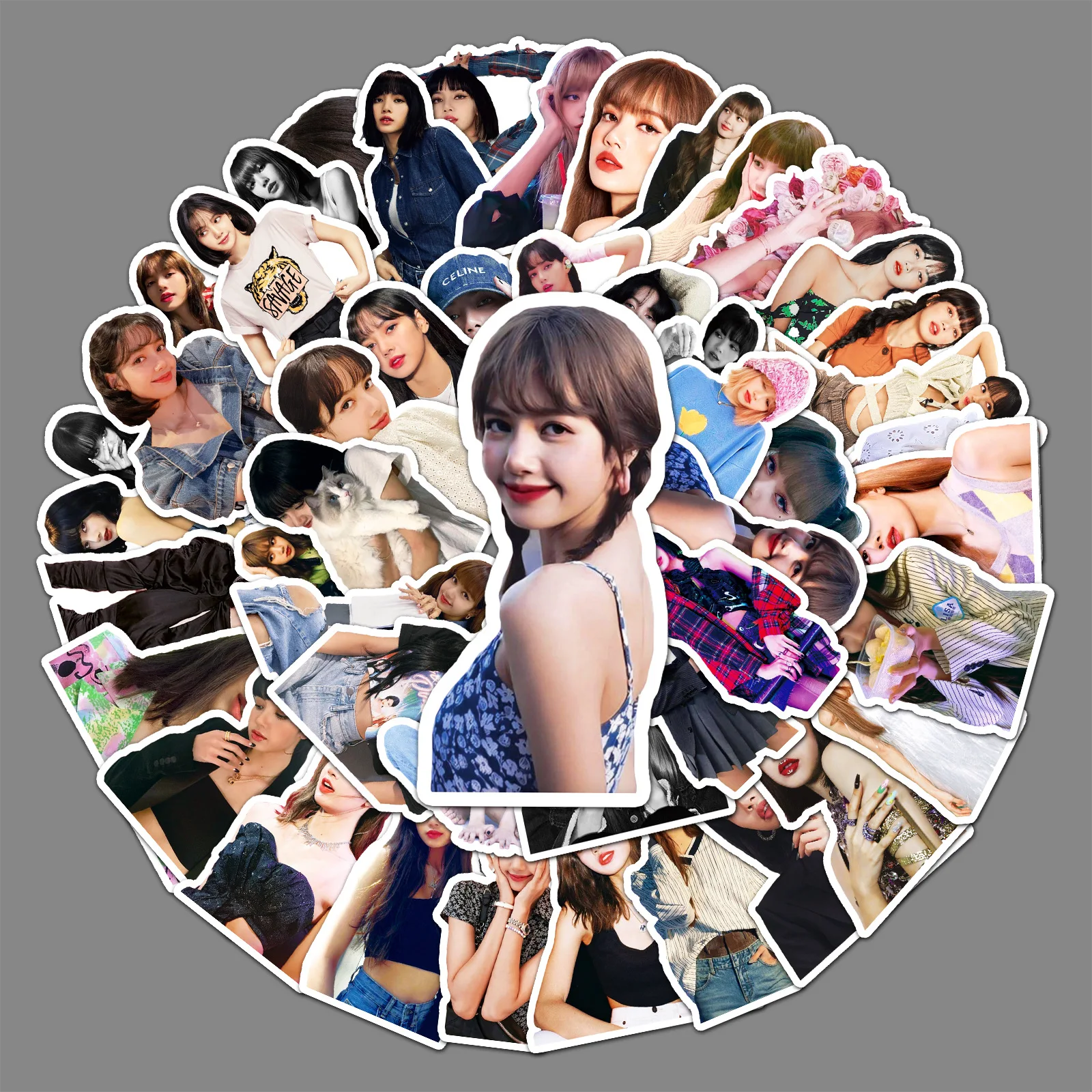 

50 шт. стикеры Kpop Lisa s для нового альбома Idols, Корейская карта, гитара, блокнот, канцелярские принадлежности, эстетичная наклейка для скрапбуки...