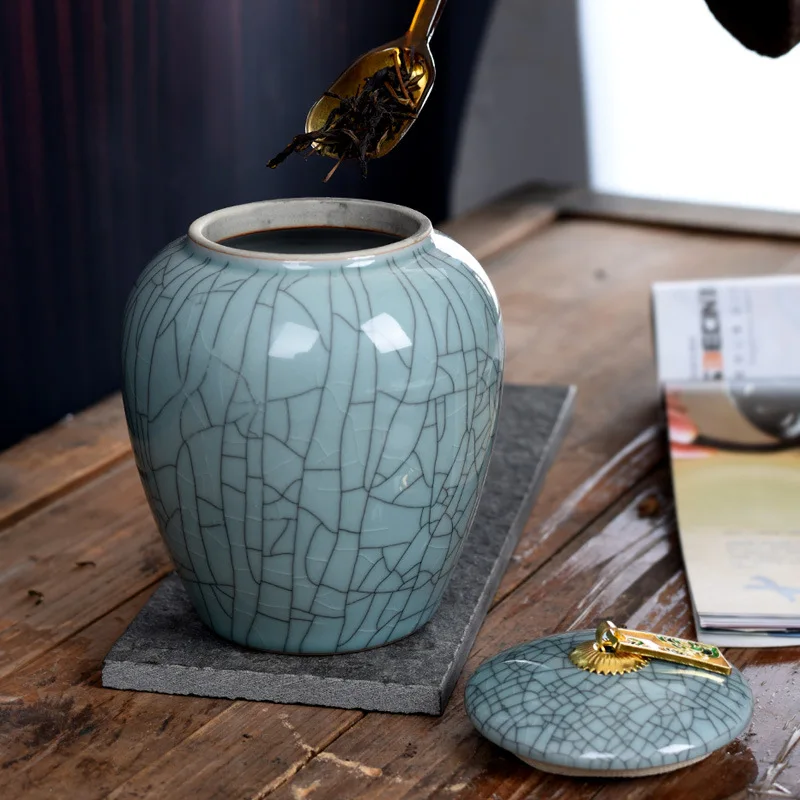 

Japanese Tea Boxes Packaging Wholesale CeramicTea Caddy Coffee Canister Coffee Jar cajas de almacenamiento ceramic tea container