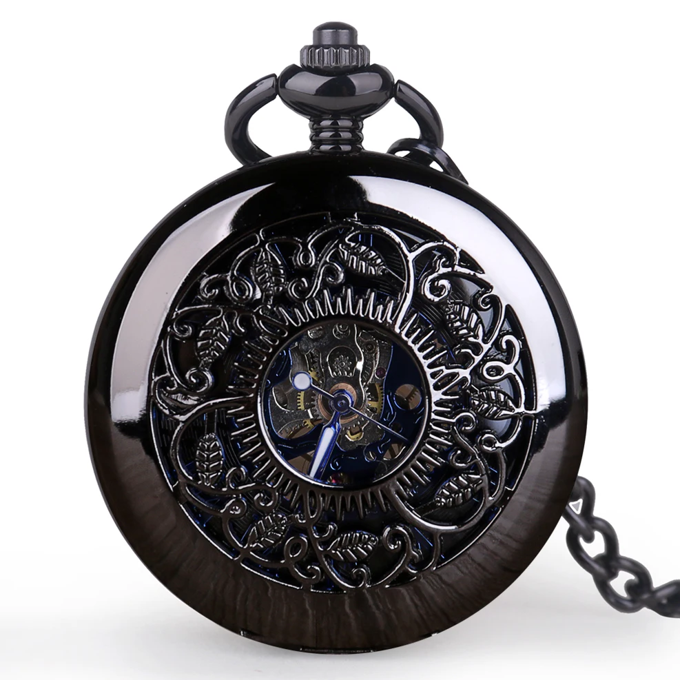 

Vintage Flip Mechanical Pocket Watch Roman Numeral Display Belt Chain Pattern Pendant Men's Women's Gift