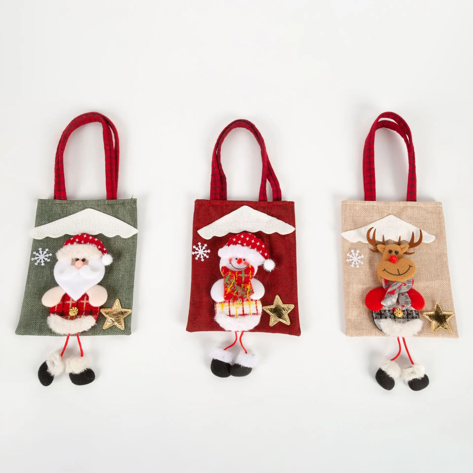 

xin te an Christmas Gift Bag Tote Bag Long-Legged Three-Dimensional Doll Christmas Candy Bag Children's Christmas Gift E2S