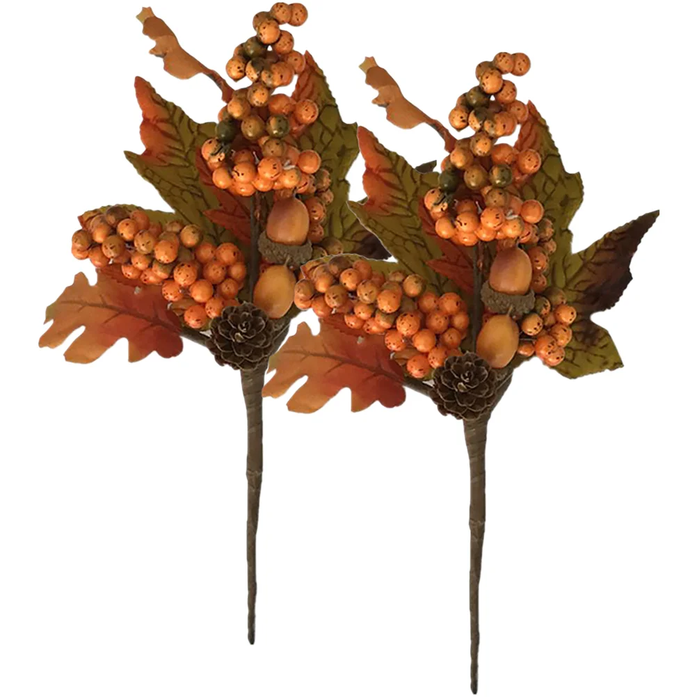 

Fall Maple Leaf Artificial Berry Picks Fake Branch Stems Wreath Stem Branches Thanksgiving Decor Decoration Leaves Arrangement