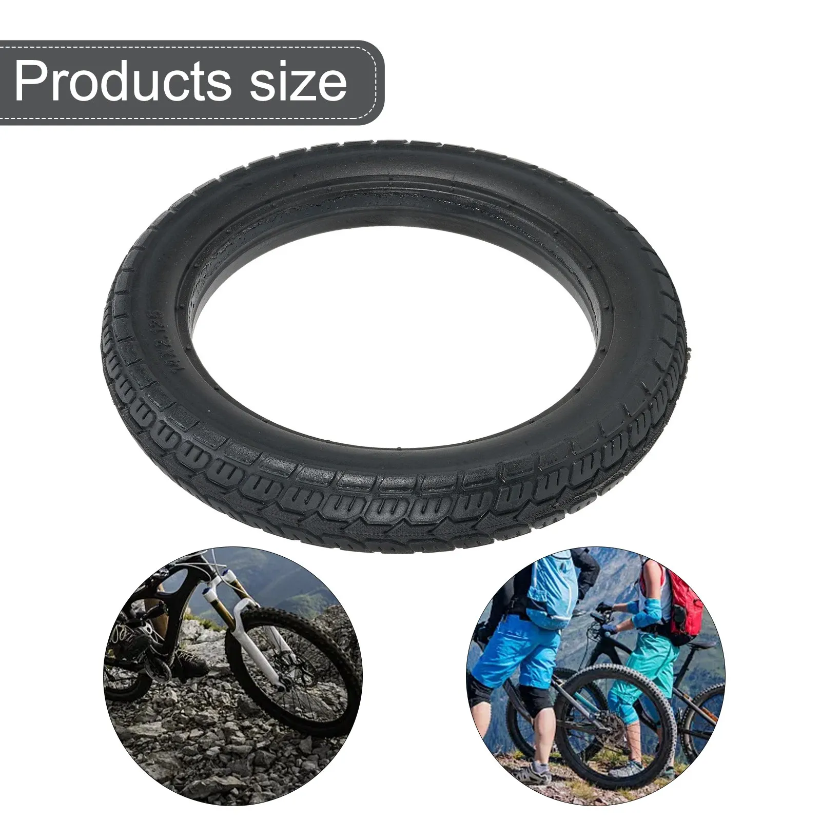 

14 Inch Solid Tire Electric Scooter Bicycle Tyre 14x2.125(57-254) Solid Tire Rubber Non-slip Puncture-Proof Wheel Tube Cycling