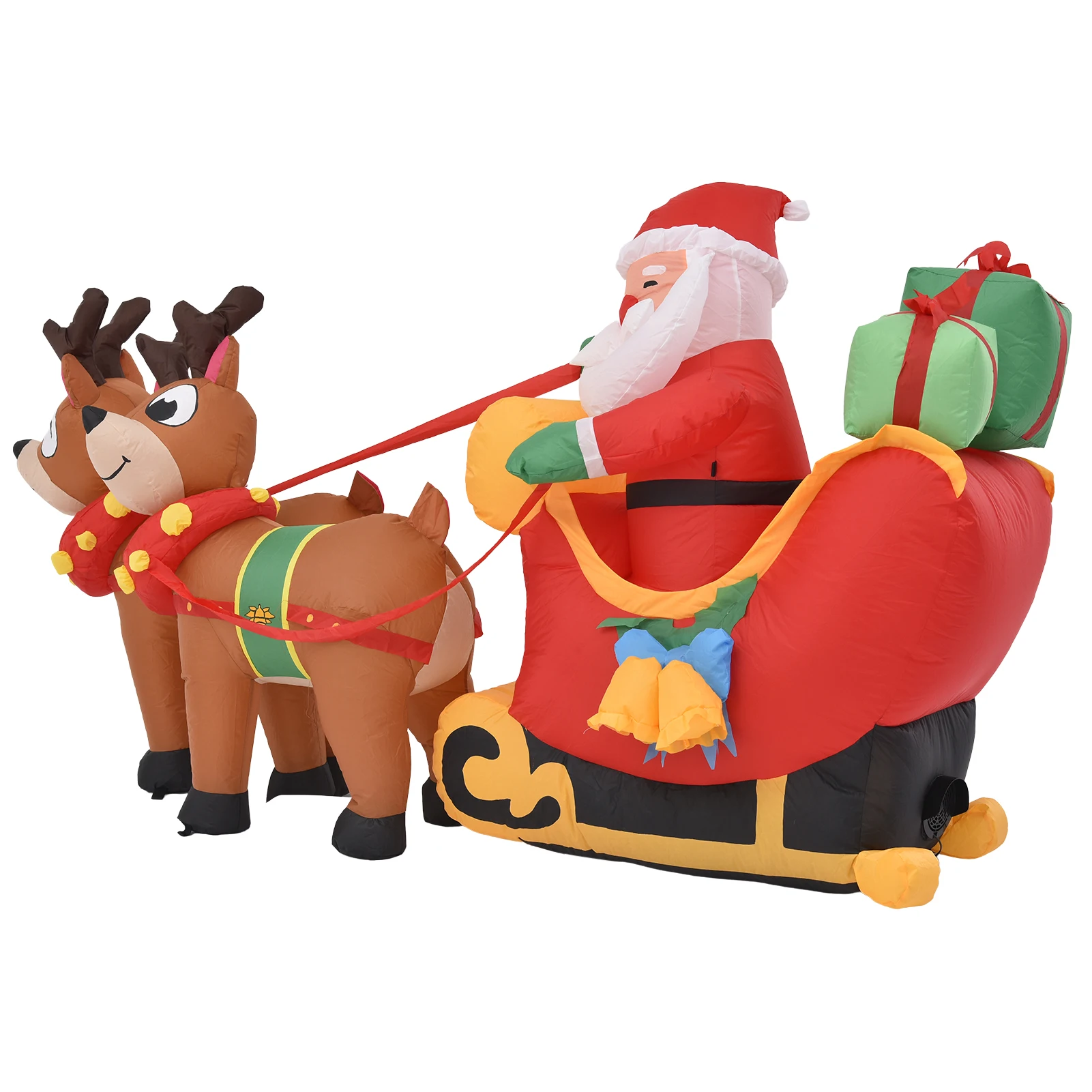 

6ft Christmas Blow Up Yard Decorations Christmas Inflatables Santa Claus On Sleigh With 2 Reindeer Holiday Outdoor Inflatable