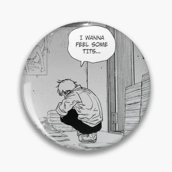 

Я хочу почувствовать какую-то грудь Denji бензопила настраиваемая мягкая булавка на пуговицах милый воротник металлическая Женская мультяшн...