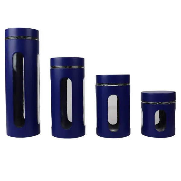 

Lids and Measuring Scoops for Coffee, Tea and More. Fantastic Piece Stainless Steel Canisters with Multiple Peek-Through Windows
