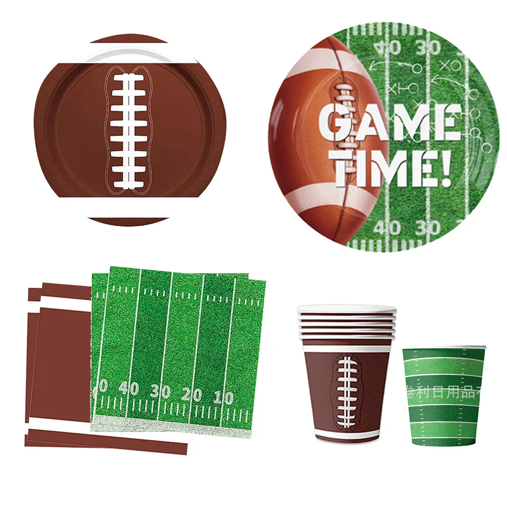 Американский футбол и регби одноразовая посуда салфетки для детей день рождения