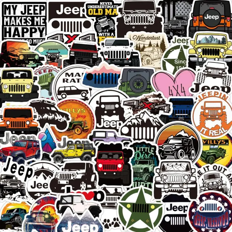 

10/30/50Pcs Jeep Car Graffiti Stickers for Helmet Car Guitar Phone Luggage Laptop Motorcycle Waterproof Decal Diy Stationery Toy