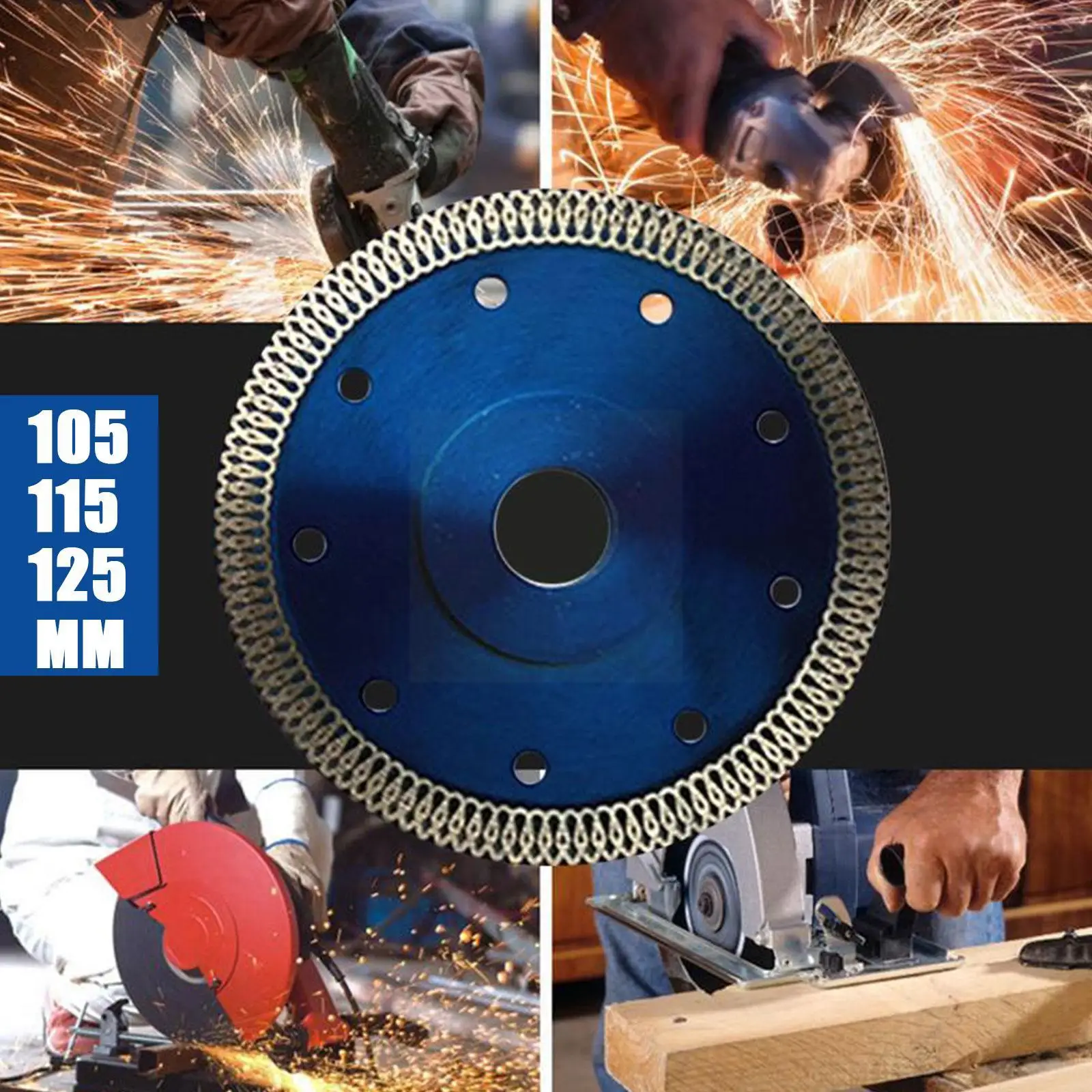 

4,1-4,9 дюйма Turbo алмазный пильный диск для фарфоровой плитки керамики гранита мрамора режущее лезвие для угловой шлифовальной машины алмазна...