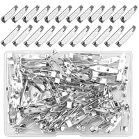 100pcs bar pins silver brooch clasp pin backs safety clasp brooch for name tags jewelry making diy crafts sewing knitting tool