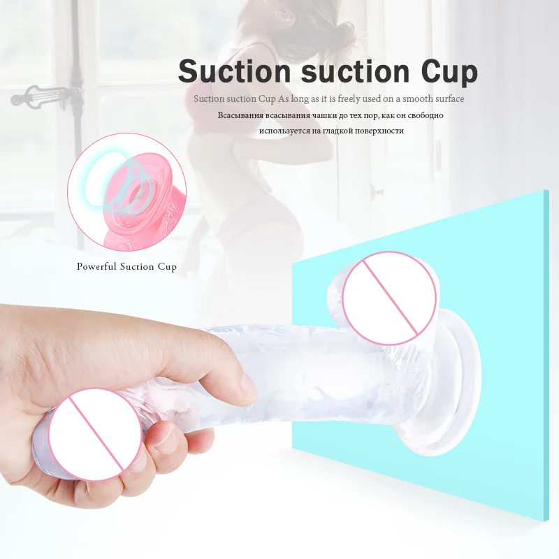 Супер мягкий желеобразный фаллоимитатор реалистичный эротический кристалл 3